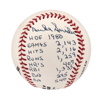 Duke Snider Autographed Stat Baseball